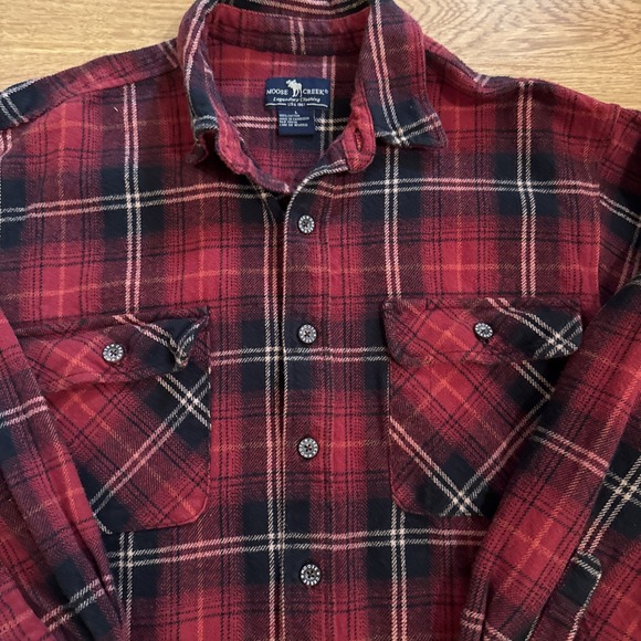 Moose Creek Men's Heavy Flannel Shirt /‎ Shacket Multicolor Plaid Outdoor Cotton - Picture 3 of 8